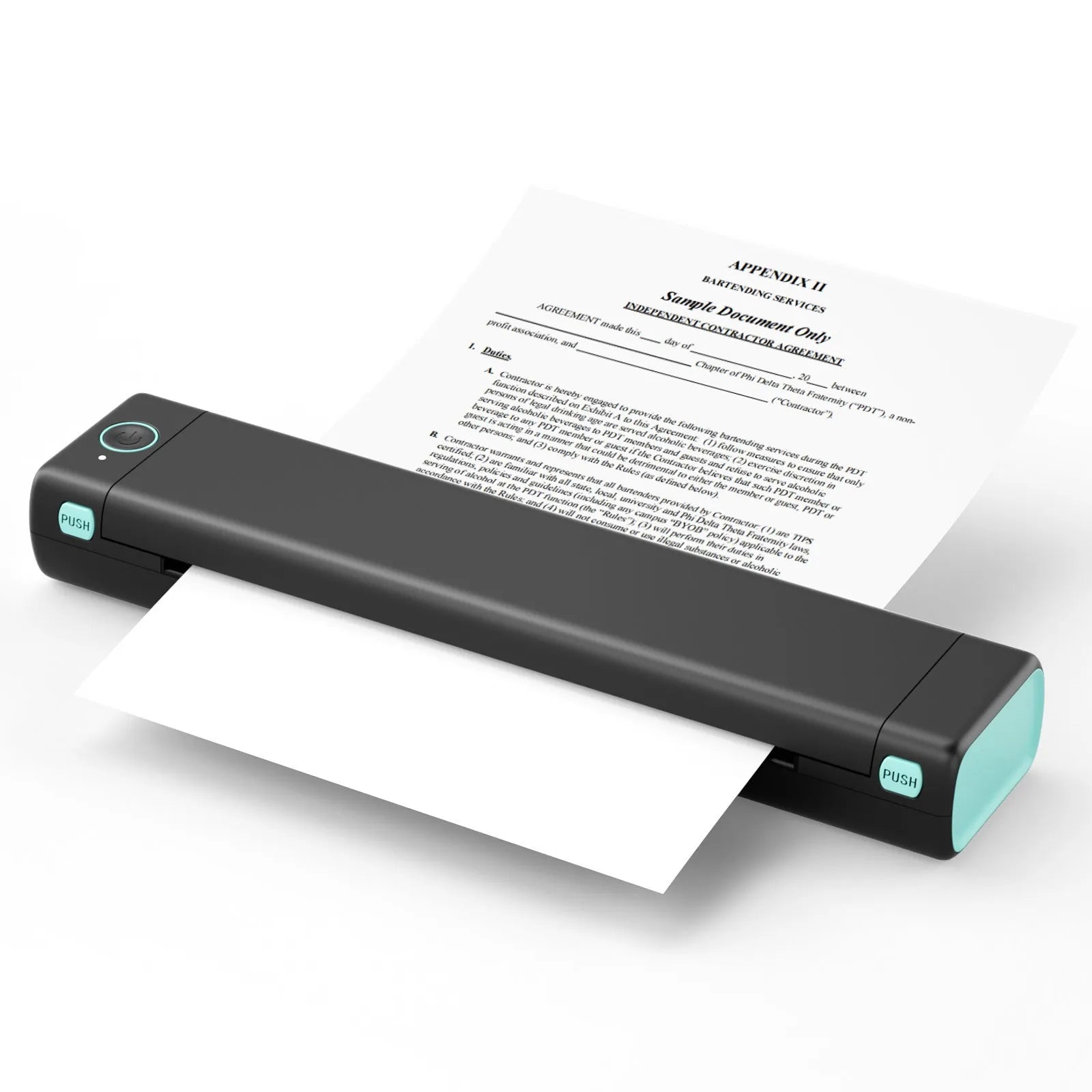 Phomemo M08F A4 portable thermal printer in white with Bluetooth and USB connectivity