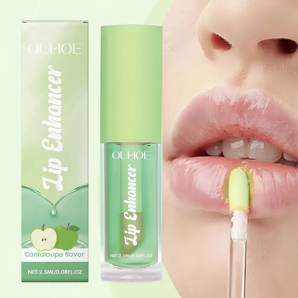Green apple flavour moisturising lip oil in a 6ml tube with a glossy finish