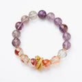 Purple ghost crystal bracelet 10mm beads unisex retro style Nine Purple good luck