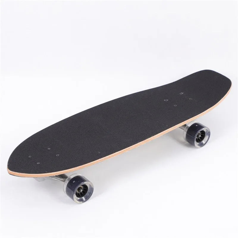 White 31-inch maple wooden street scooter on pavement