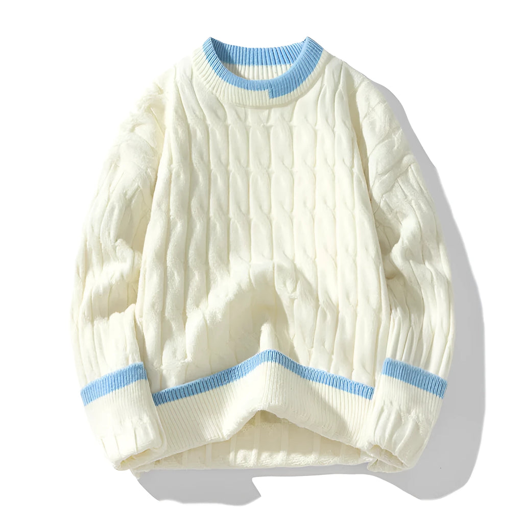 Men's two-piece modal and acrylic fibre sweater set in loose fit pullover style with long sleeves