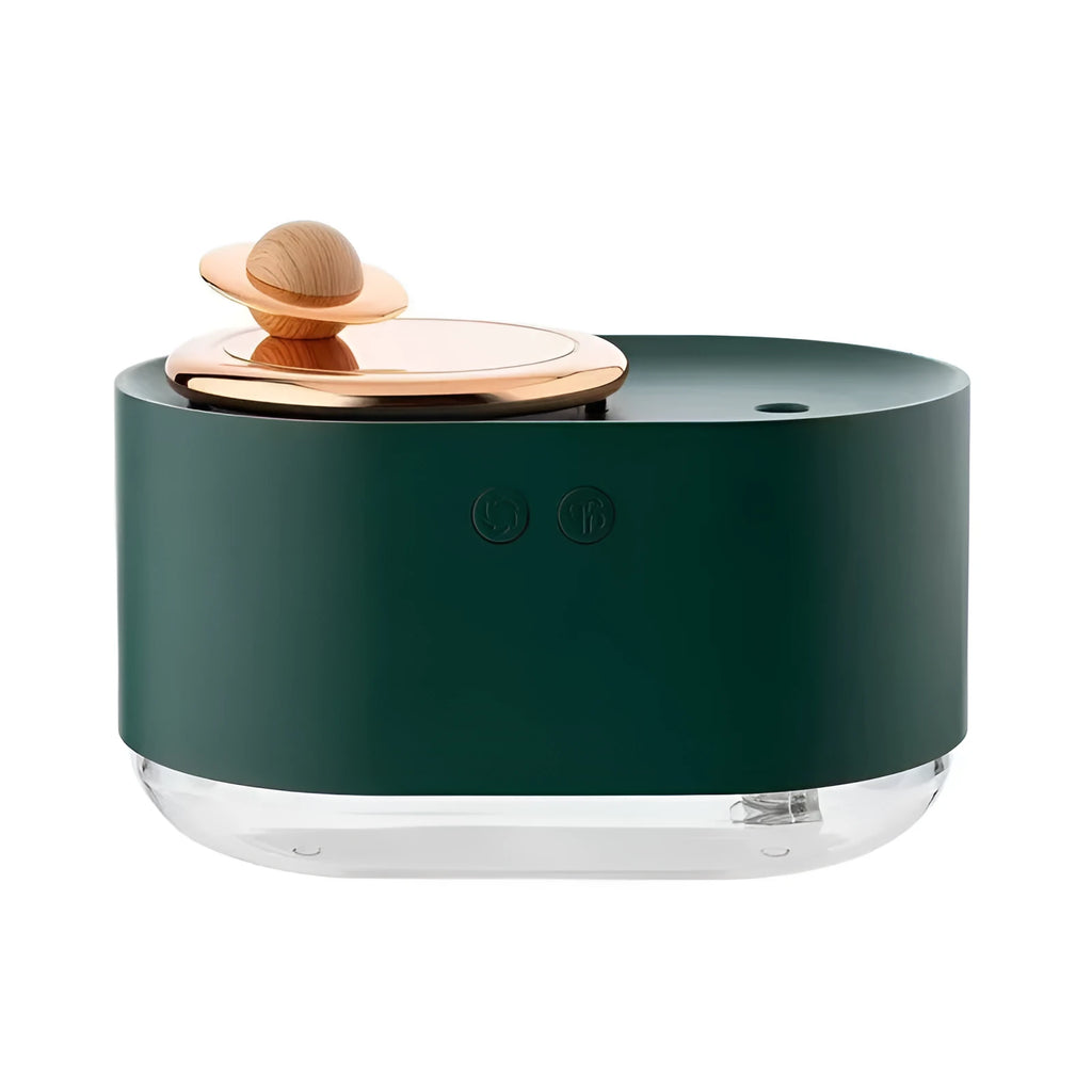 Planet-shaped humidifier with night light in green, pink or white colours for small spaces