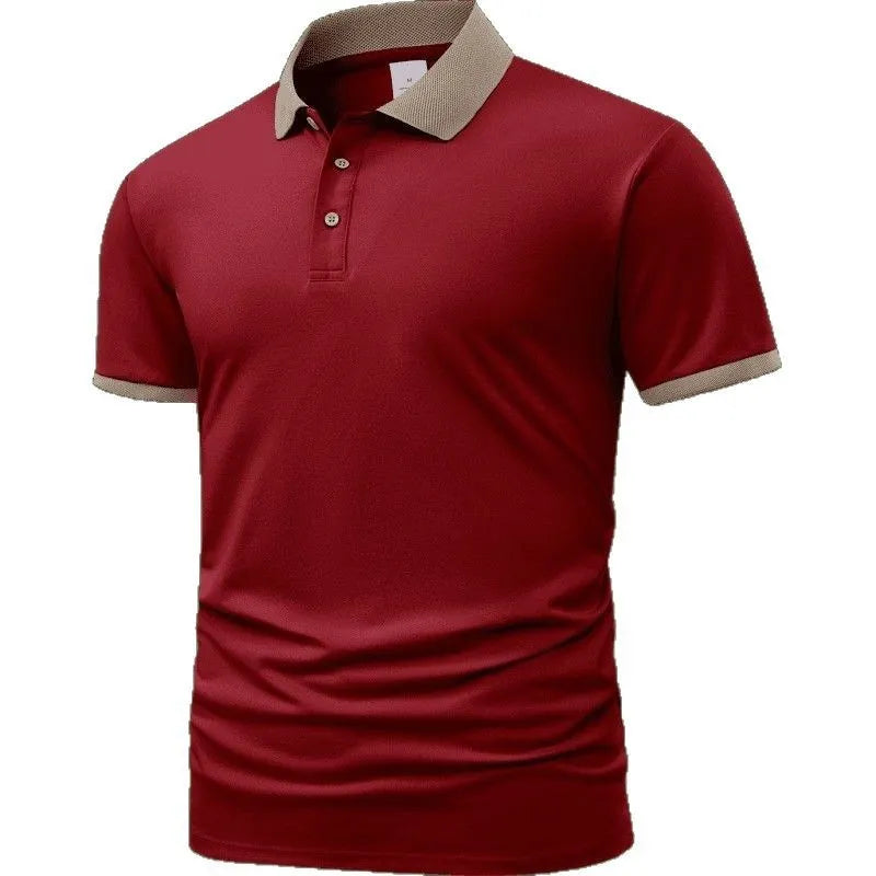 Summer polo shirt in Ice Silk fabric, short sleeve, regular fit, available in multiple colours