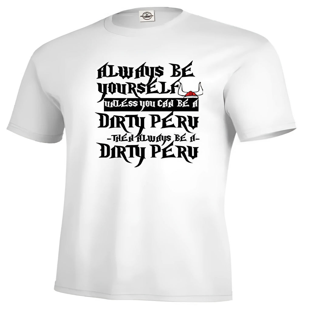 Men's white polyester short sleeve printed top with straight cut casual design