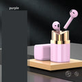 Lipstick Bluetooth earphone in black with in-ear noise reduction and charging case