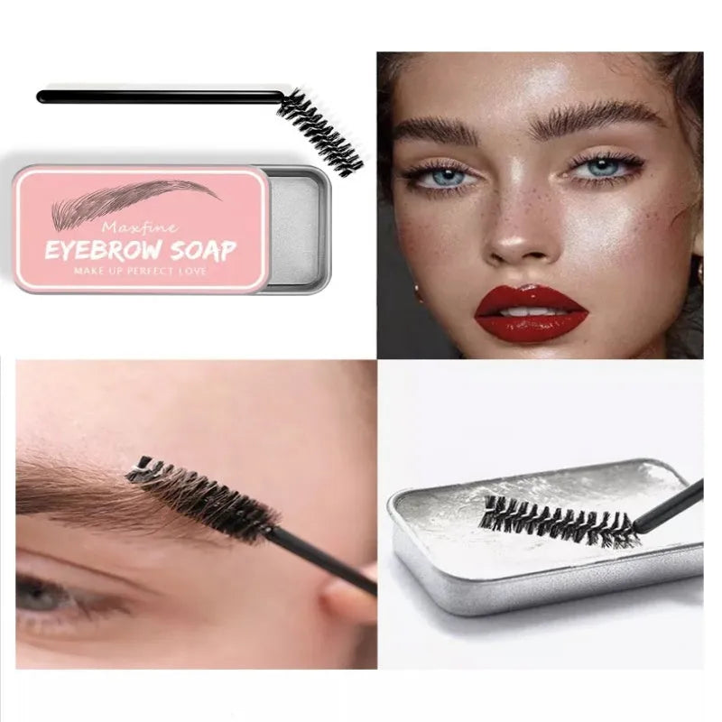 Natural shaping eyebrow cream 10g jar with brush for long-lasting defined brows