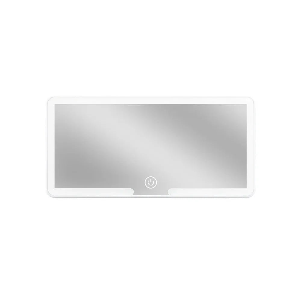 Automotive sun louver makeup mirror with dimmable LED light, 24cm by 11.5cm by 1cm, universal fit for car sun visor