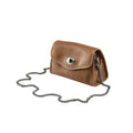 Envelope women's chain leather messenger bag in genuine two-layer cowhide, horizontal square shape, single shoulder strap