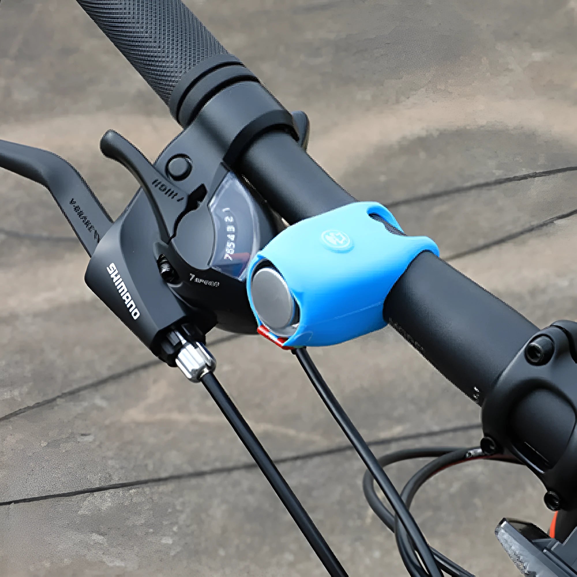 Bicycle electronic horn plastic fixture black colour 12.5 x 5.5 x 4.3 cm handlebar mount
