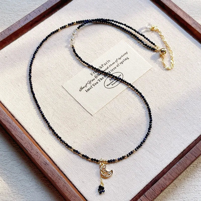 Women's blue gold sand stone cut three-ring multi-layer bracelet with manual craftsmanship