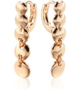 Retro long round circle earrings in woven copper with gold finish