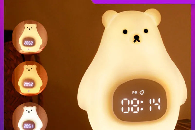 Big White Bear cartoon style silicone night light with remote control