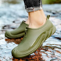 Men's solid colour plastic short rain boots in black, sizes 39-44