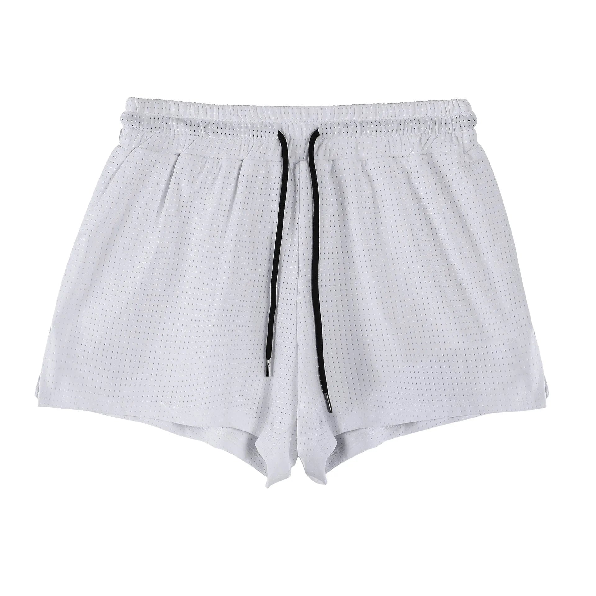 Men's quick-drying nylon summer shorts in black or white with mid waist design