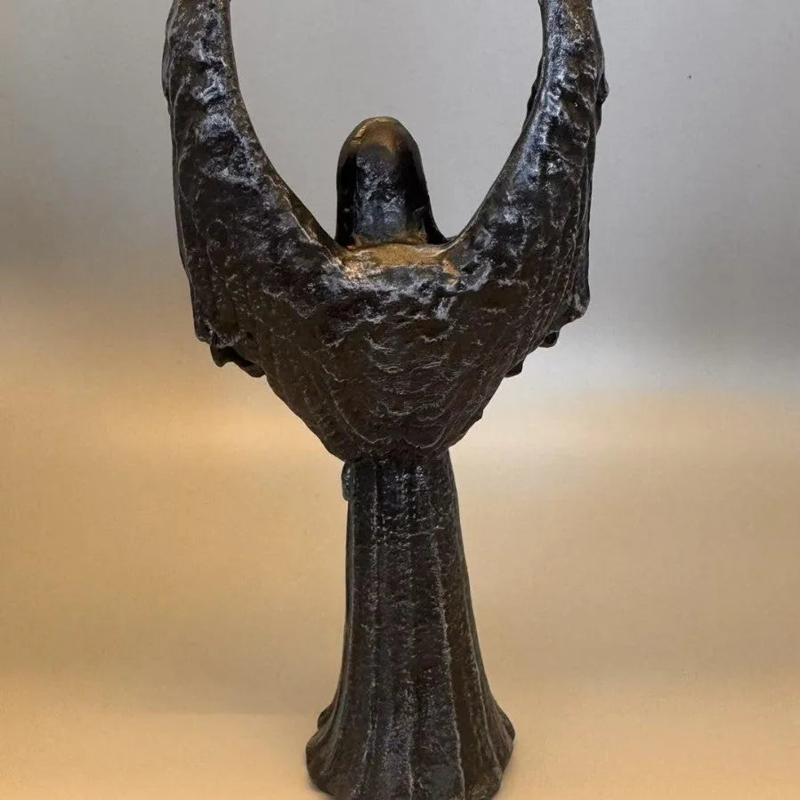 Dark angel resin statue ornament measuring 17 cm height with detailed sculptural features