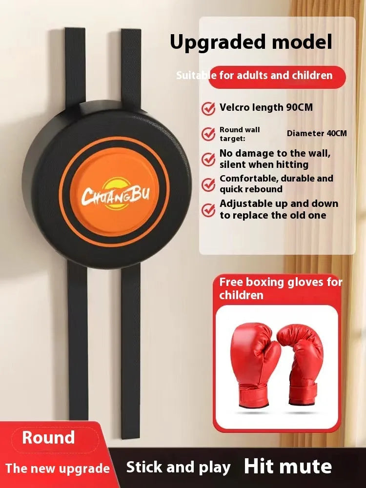 Boxing sandbag home fight wall target hanging PU punch bag with round square options and boxing gloves