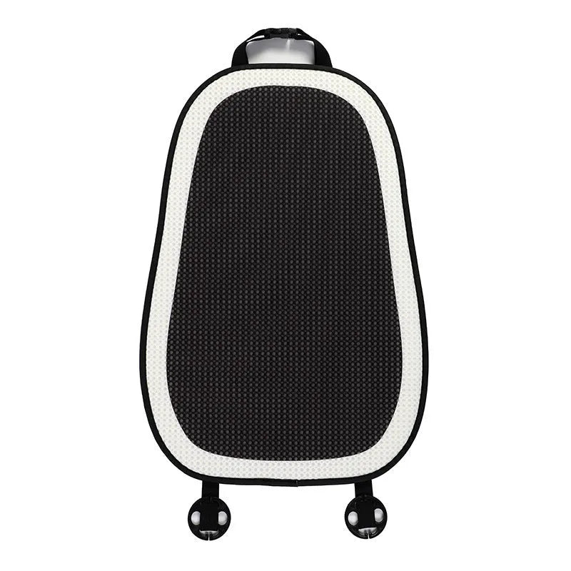 Plush automotive headrest neck pillow with checkered pattern for car seat comfort