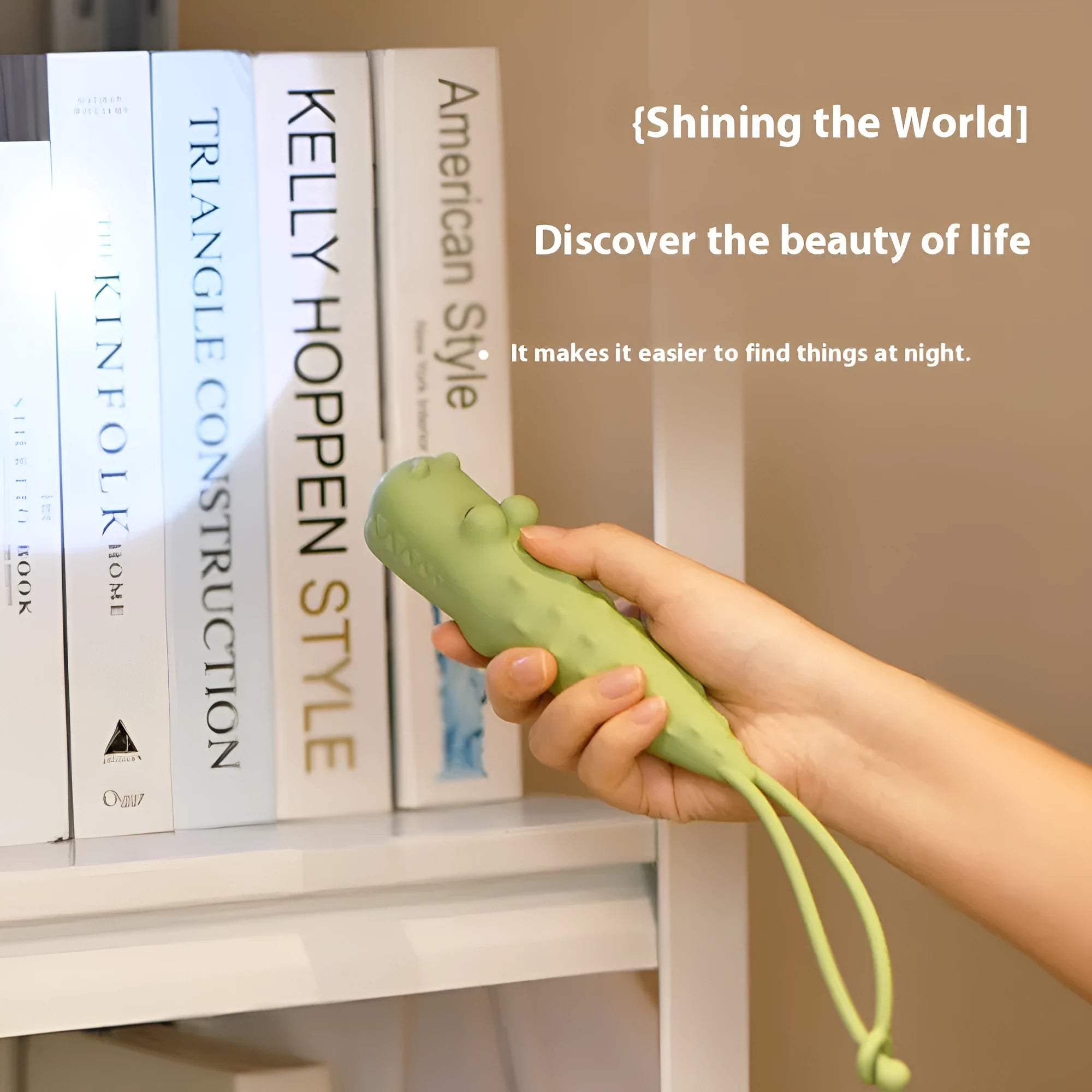 Four silicone animal toy flashlights in Blue Shark, Brown Lion, Brown Puppy, and Green Crocodile designs