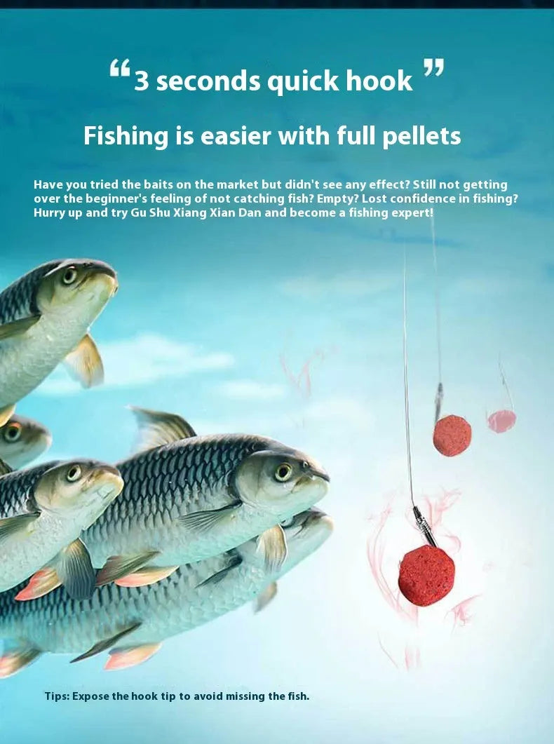 Fresh red fishing bait for crucian carp and grass carp in a bottle