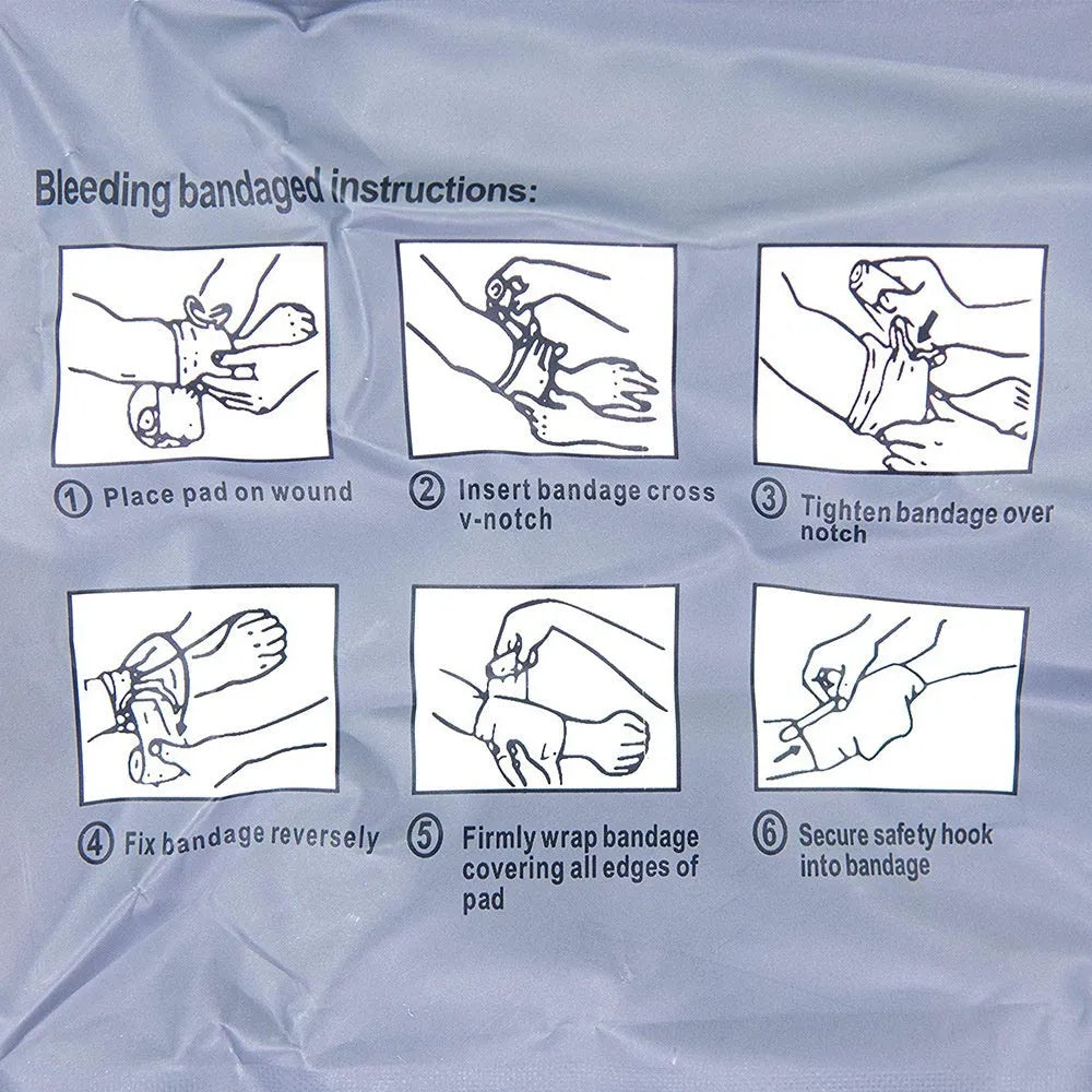 Outdoor training hemostatic bandage showing tactical gauze tape in 4 inch and 6 inch sizing options