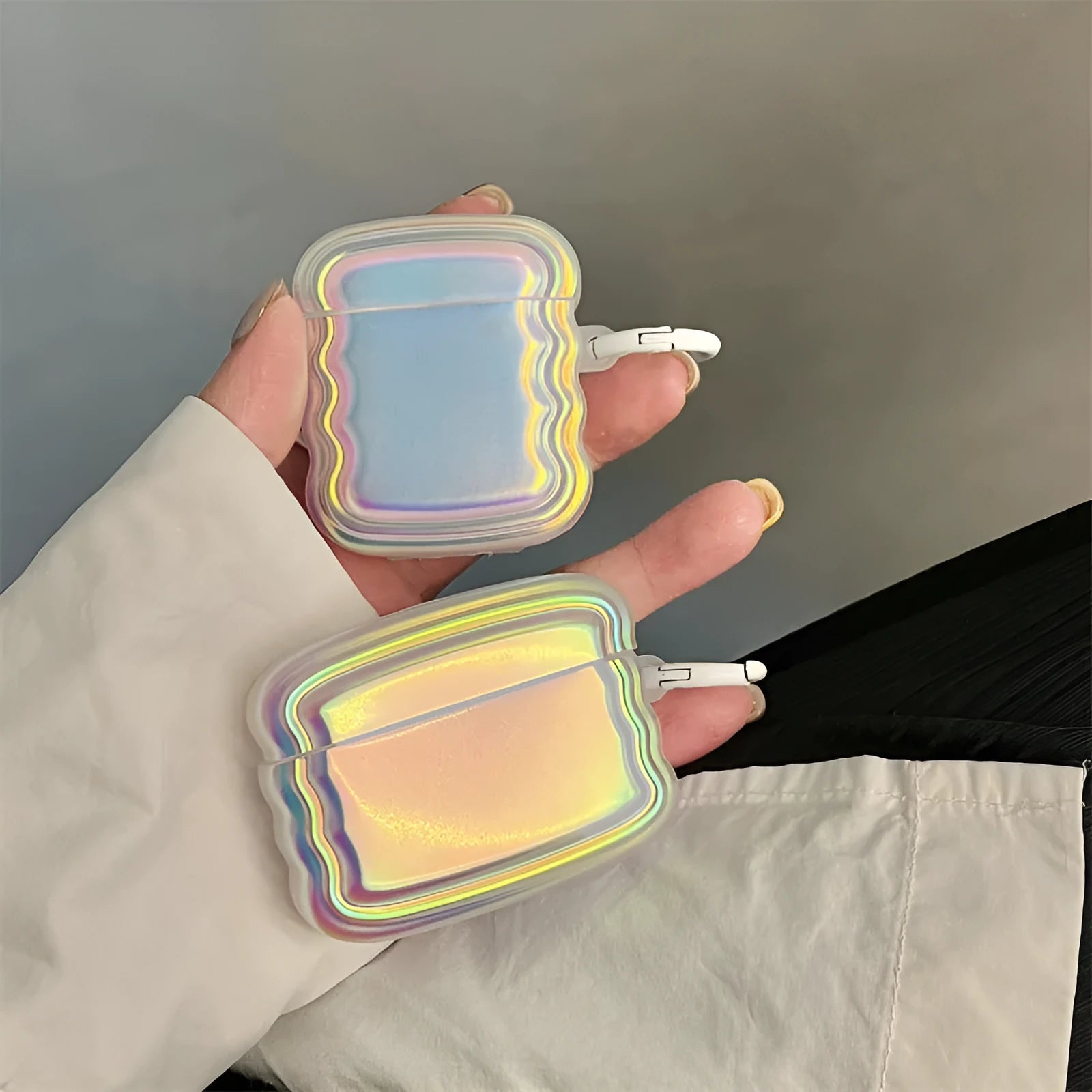 Silicone laser headset case for AirPods with magic laser+ring holographic design