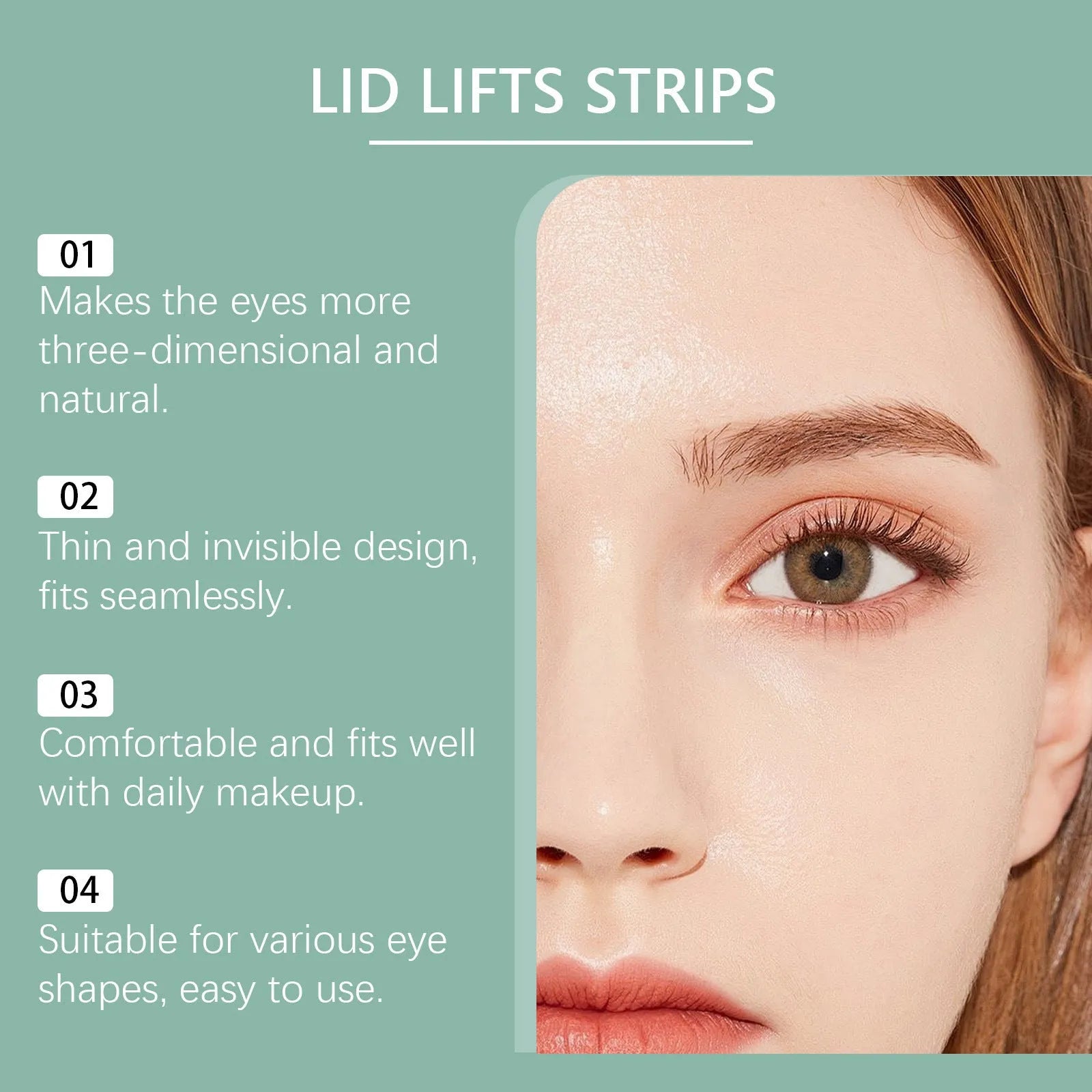 80-piece Bright Eyes eyelid sticker with hyaluronic acid and collagen in transparent design