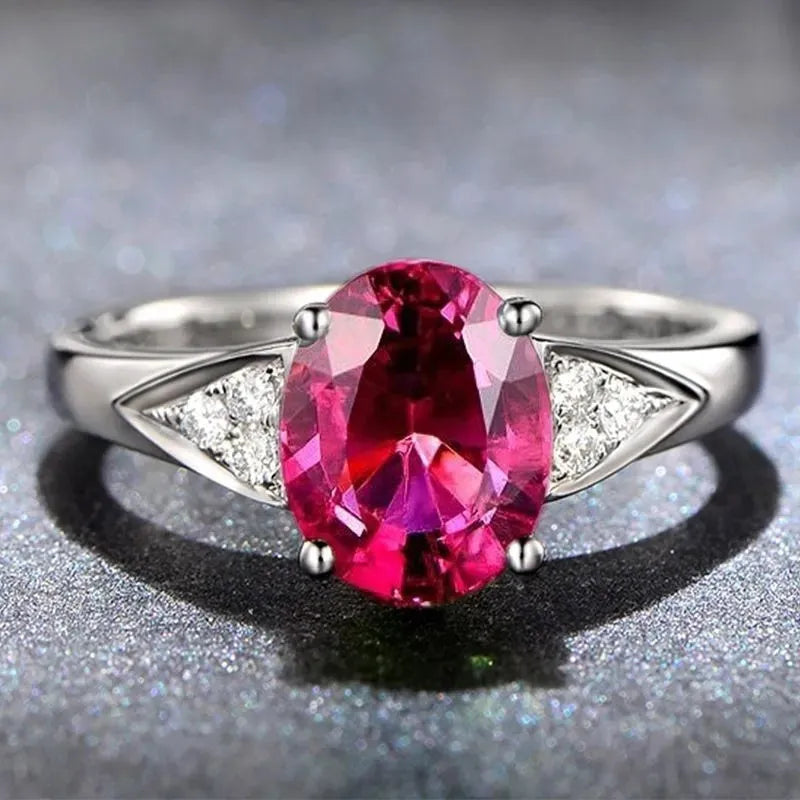 Women's zircon ring with heart, water drop, and bell patterns in court style design