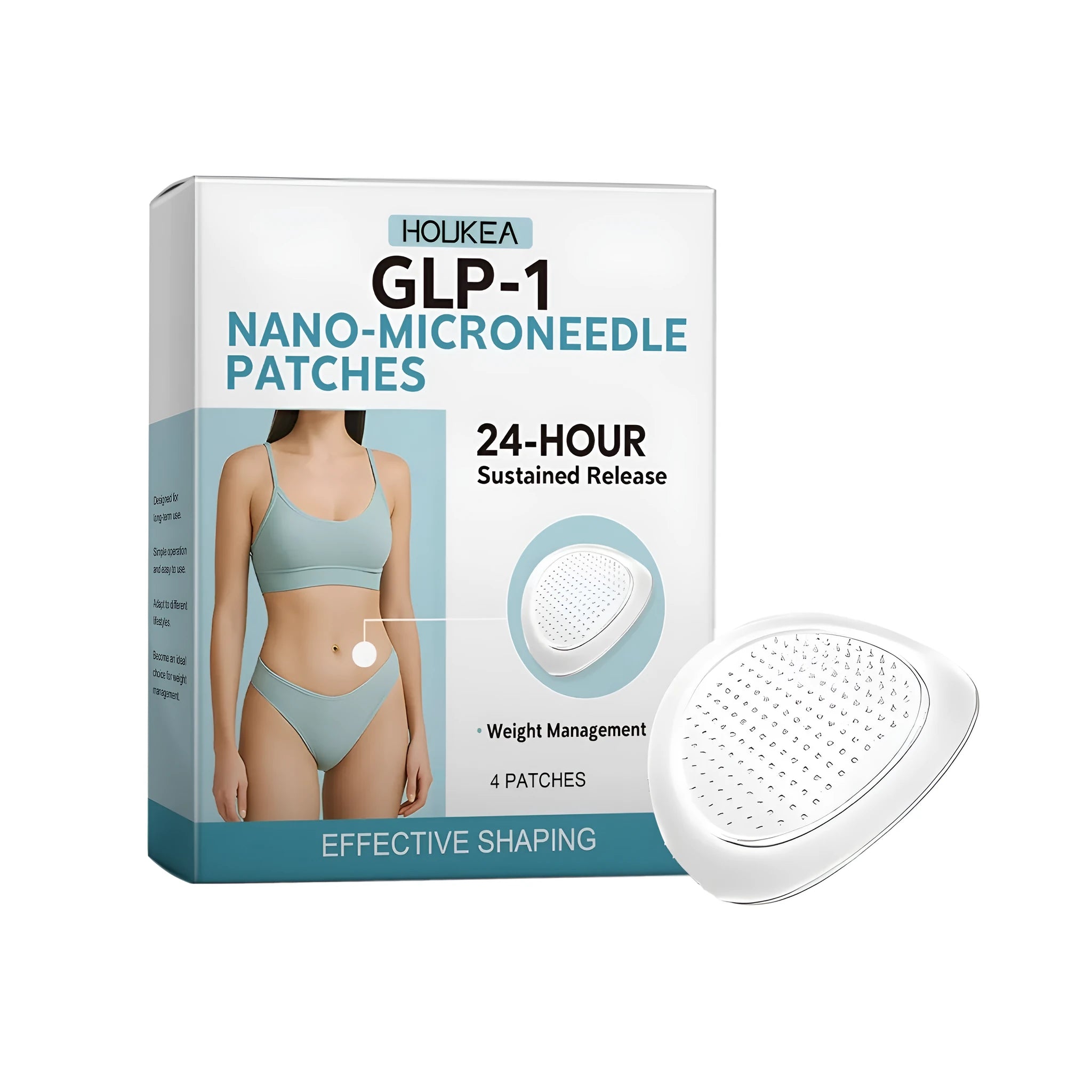 Box of four nano-microneedle facial patches for anti-wrinkle and firming skincare treatment.