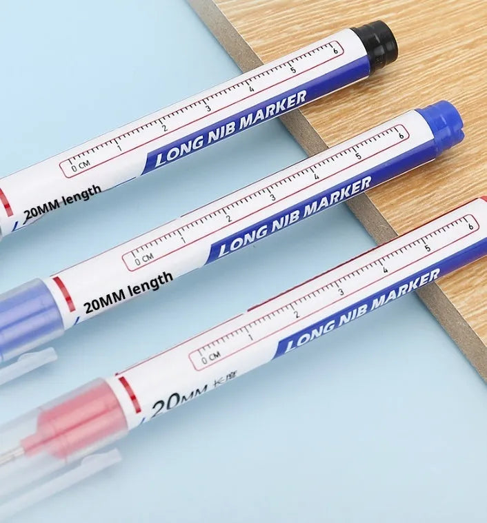 Multi-Color Deep Hole Long Head Marking Pen with 20mm tip in black, red, blue, and green