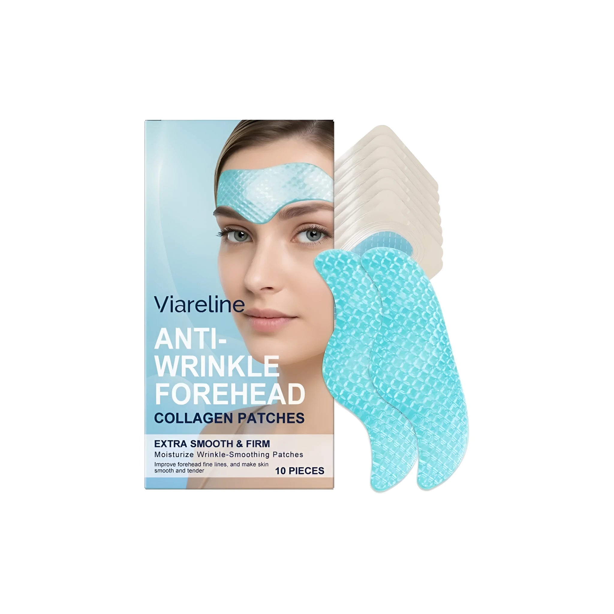 Collagen anti wrinkle moisturizing forehead patch with active ingredients, 10 pieces pack