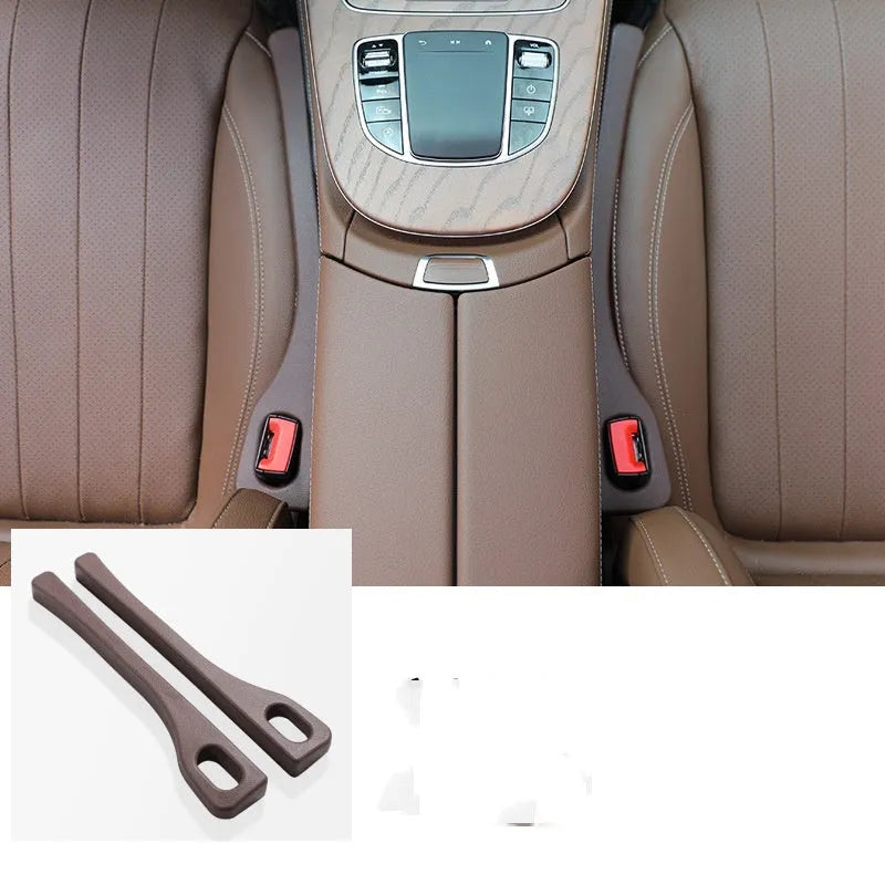 Car seat gap sealing strip made of waterproof polyresin in beige colour with handle
