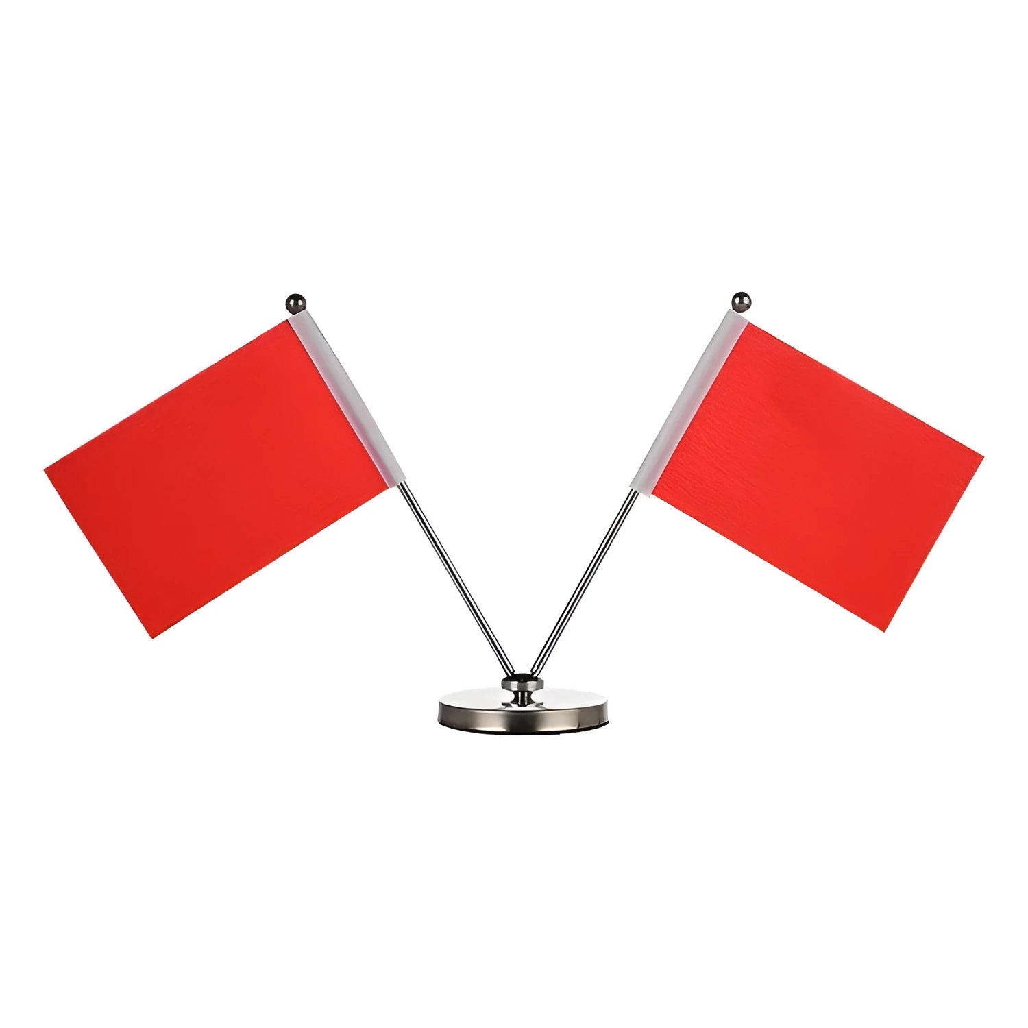 Red polyester fabric flag on adjustable telescopic metal rod with crystal stand for car dashboard decoration
