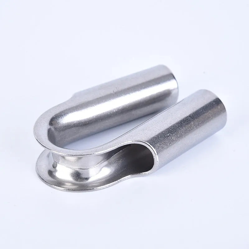 Stainless steel tubular chicken heart ring sleeve ring set showing round design and multiple tube size specifications
