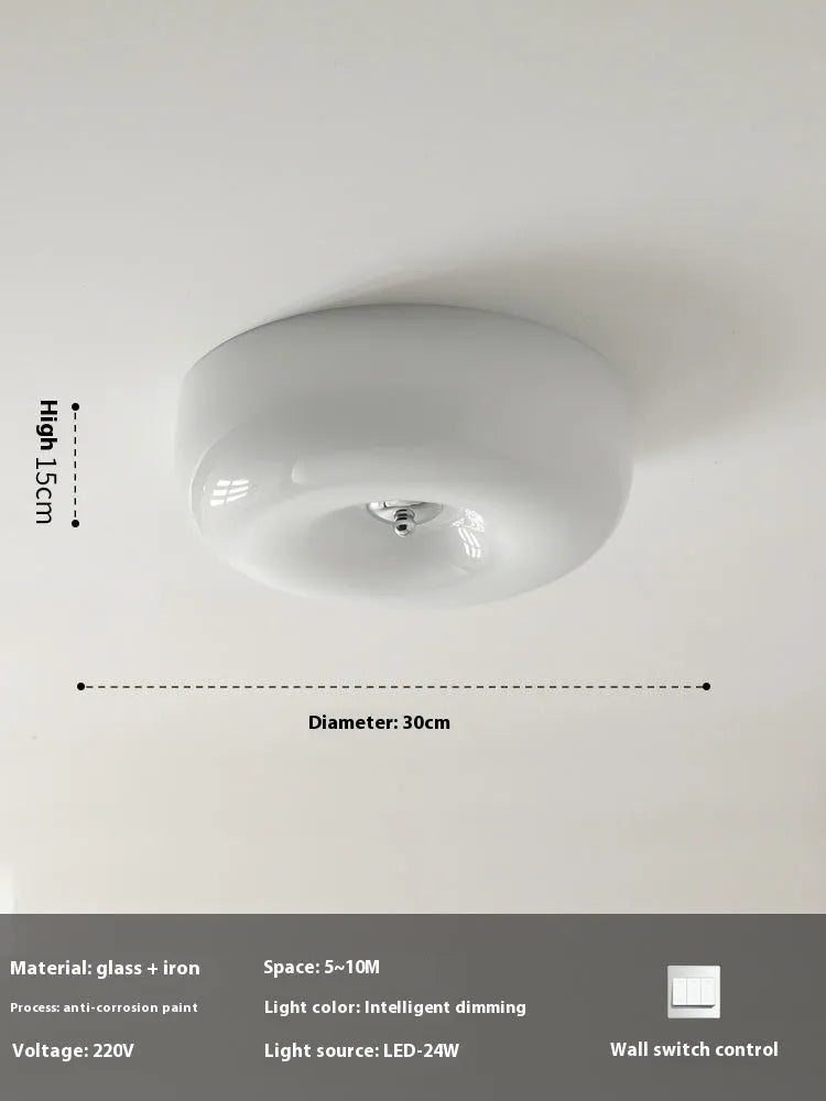 Cream coloured American vintage style bedroom ceiling light with three-colour switching