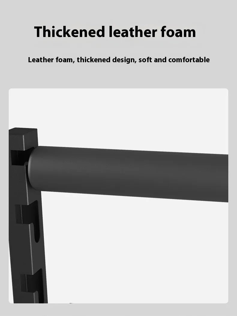 Black steel leg press trainer for split squats and balance exercises in a home gym setting
