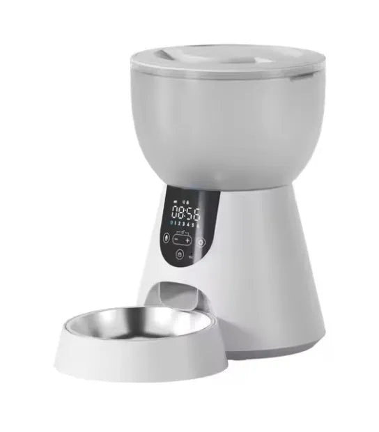 Automatic cat feeder with 1080P camera, 4L stainless steel tray, 5G WiFi, night vision