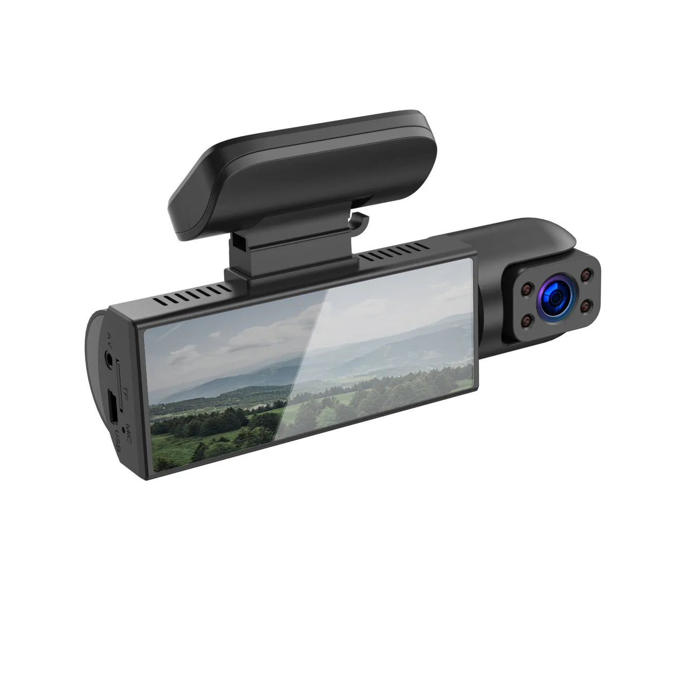 Dual-lens HD 3.5-inch driving recorder with 150-degree wide-angle lens and night vision for car use
