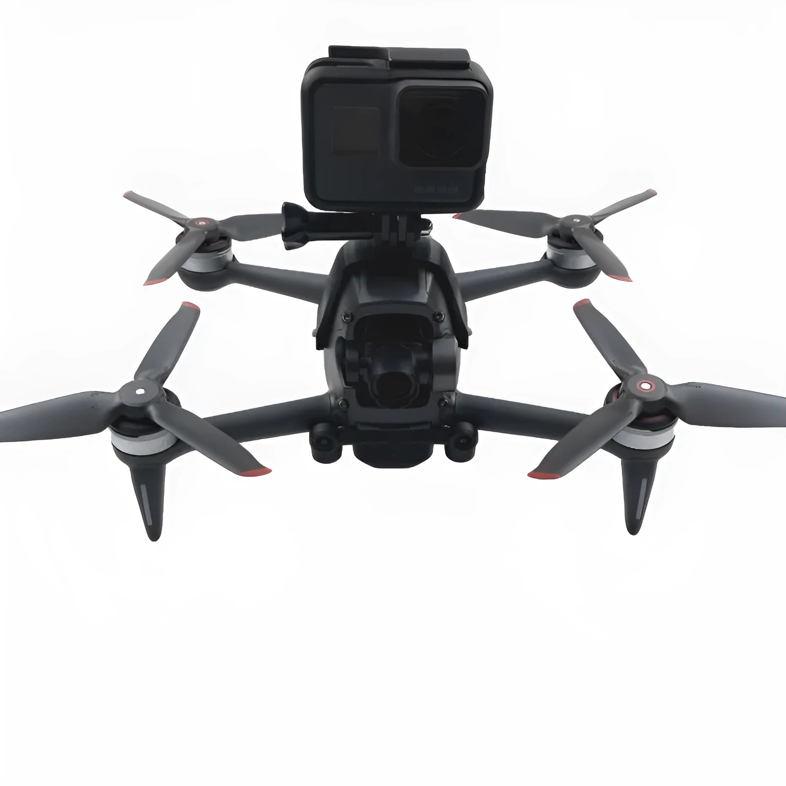 3D printed FPV drone camera expansion bracket with GoPro mount and protective sponge
