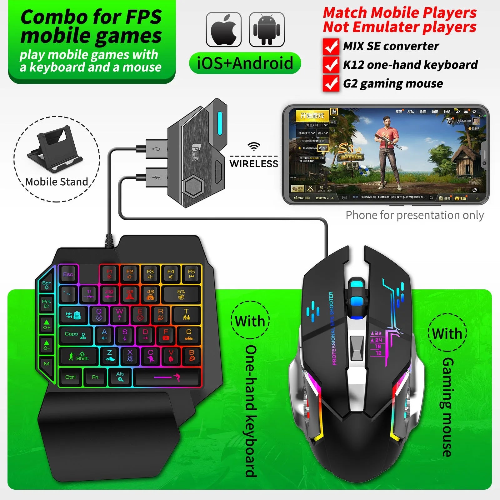 Gamwing Jiaying MIX USB keyboard and mouse converter for mobile gaming.