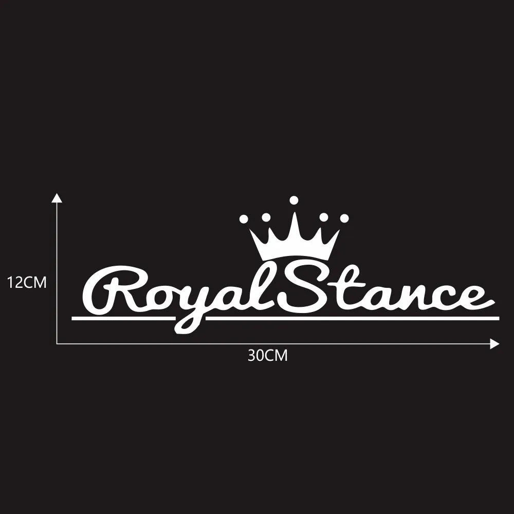 Reflective crown decoration car sticker in black white or color made of PET vinyl measuring 30x12cm