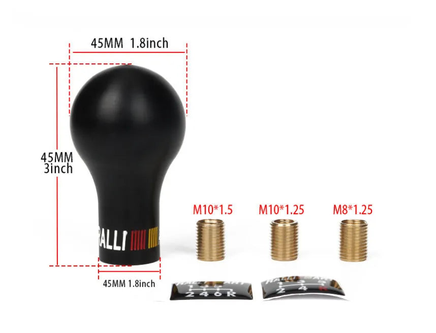 Black engineering plastic manual gear shift knob with sphere diameter 4.5cm and height 8cm, suitable for Mitsubishi Southeast series