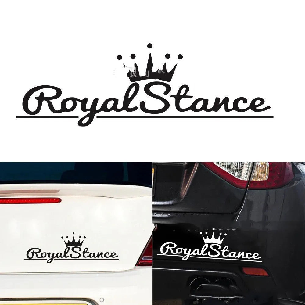 Reflective crown decoration car sticker in black white or color made of PET vinyl measuring 30x12cm