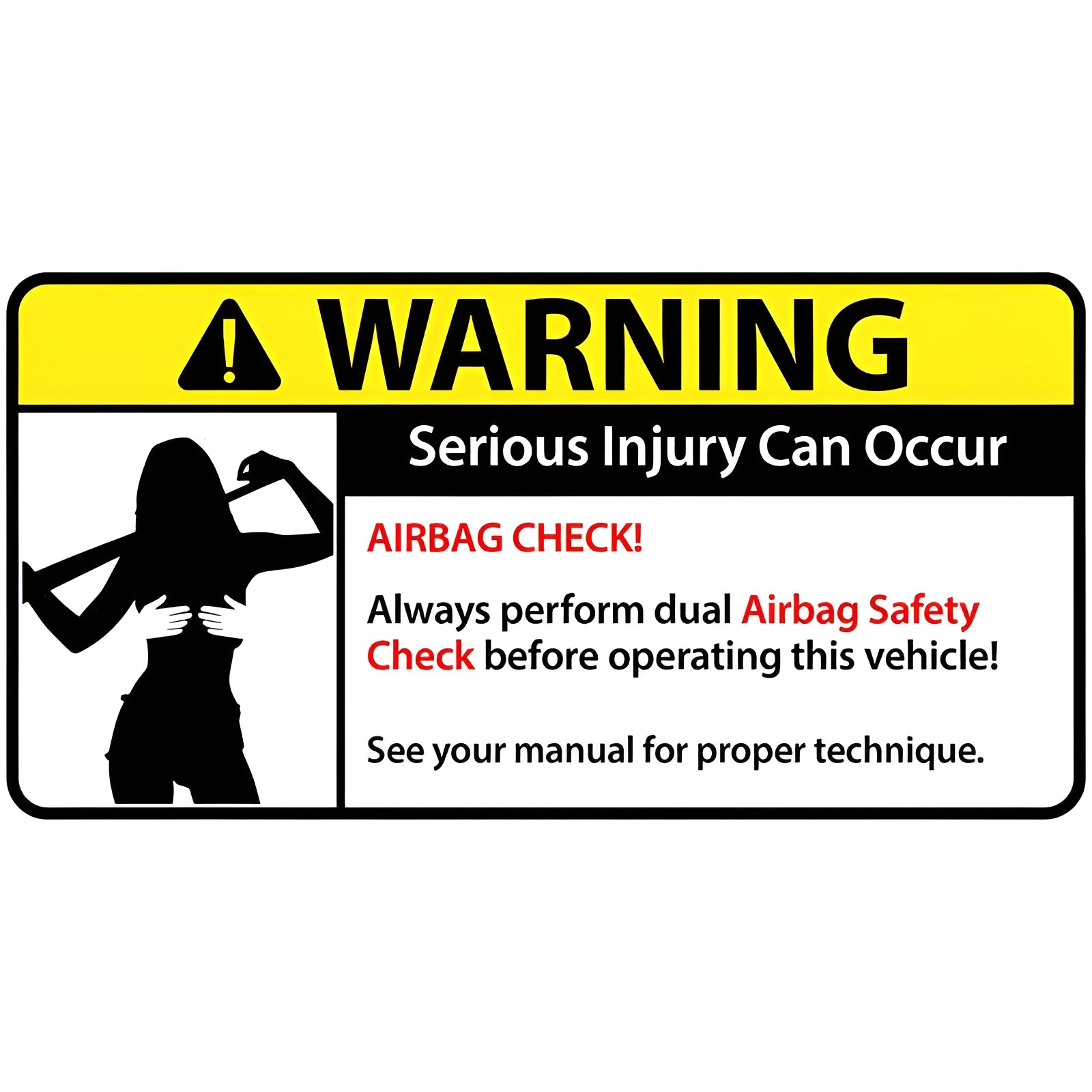 Funny comic car warning sticker in colour style 01, 13cm PVC decal