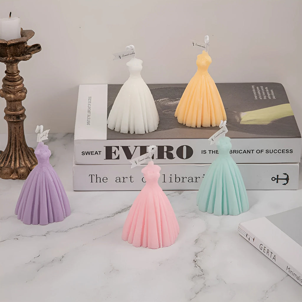 Handmade paraffin wax cylindrical wedding aromatherapy candle in pure white (tuberose) colour