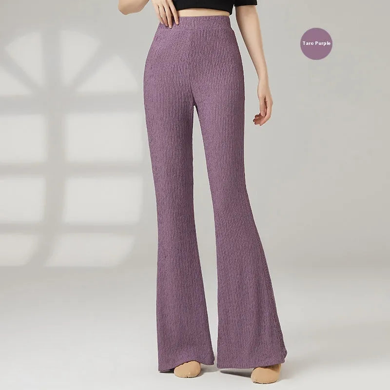 Women's classical dance practice trousers in stretch polyester fabric