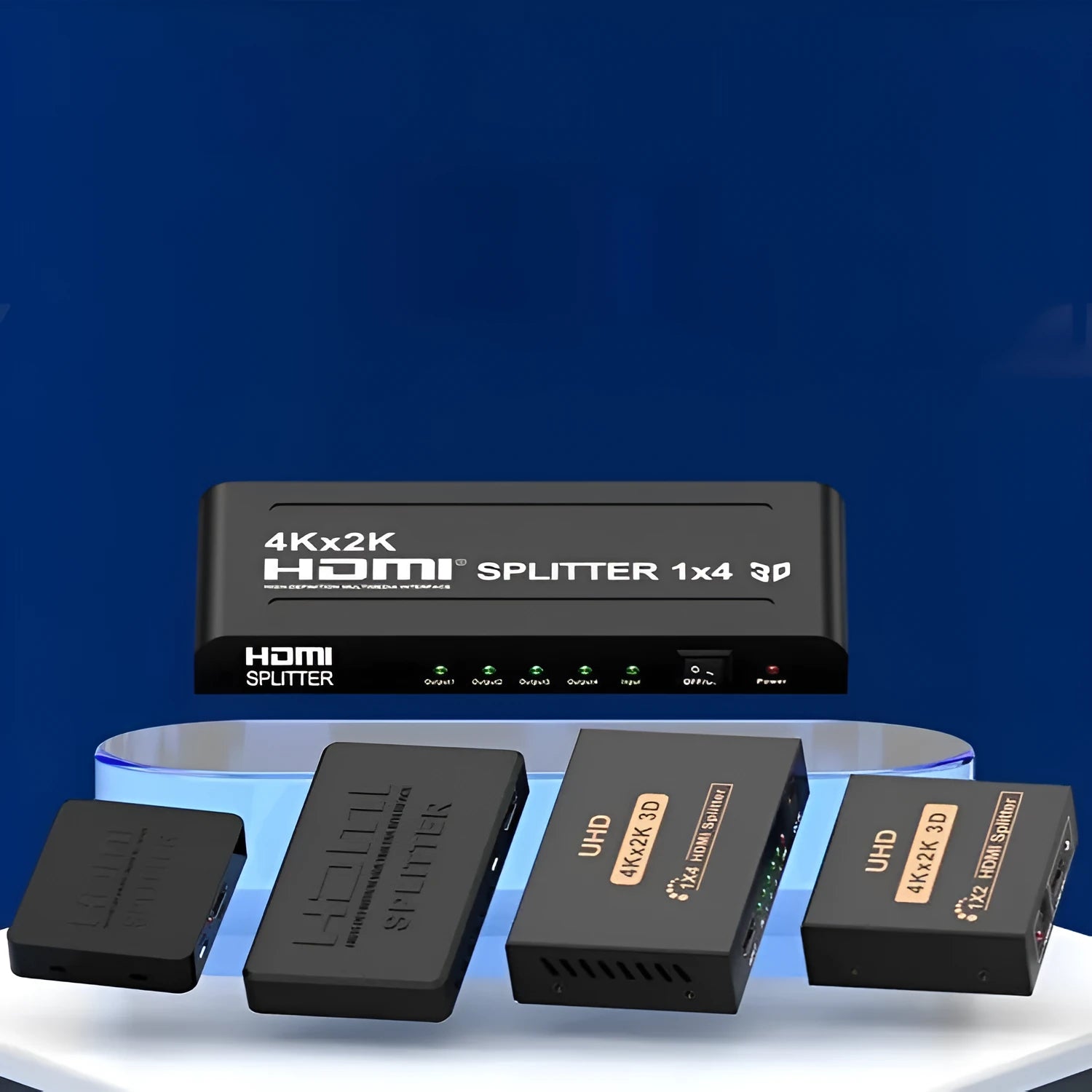 4K HDMI one-switch two-way splitter unit with USB power cable