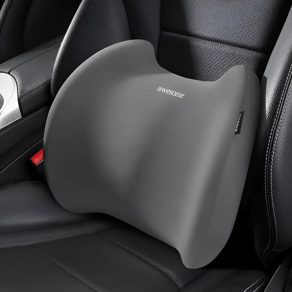 Four Seasons car memory cotton pillow set with headrest and lumbar support in black and blue ice silk colour