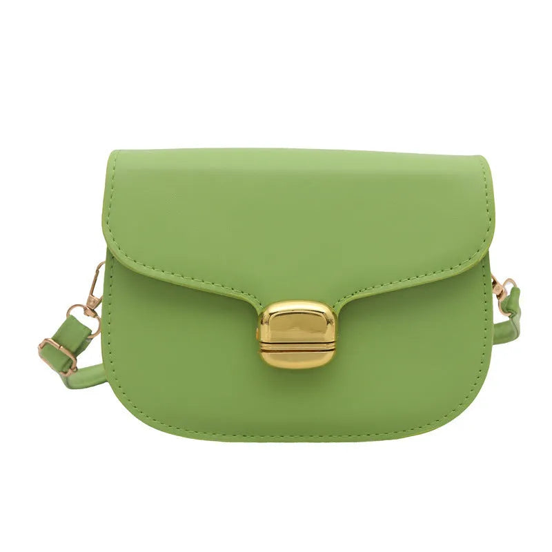 Simple PU handbag for women in khaki with zipper change bag and phone pocket