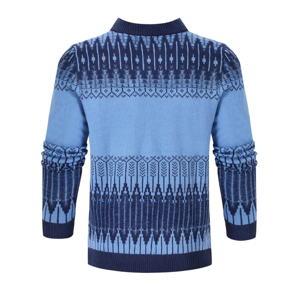 Men's knitted crew neck sweater with long sleeves in multiple size options