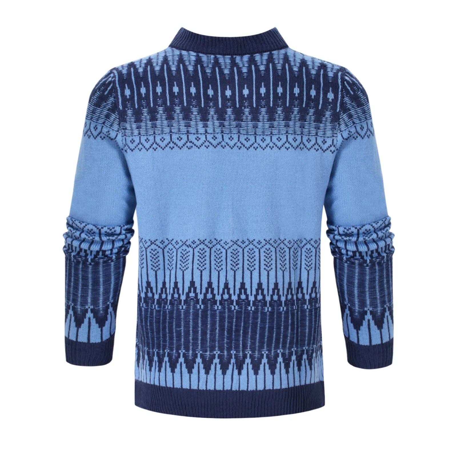 Men's knitted crew neck sweater with long sleeves in multiple size options